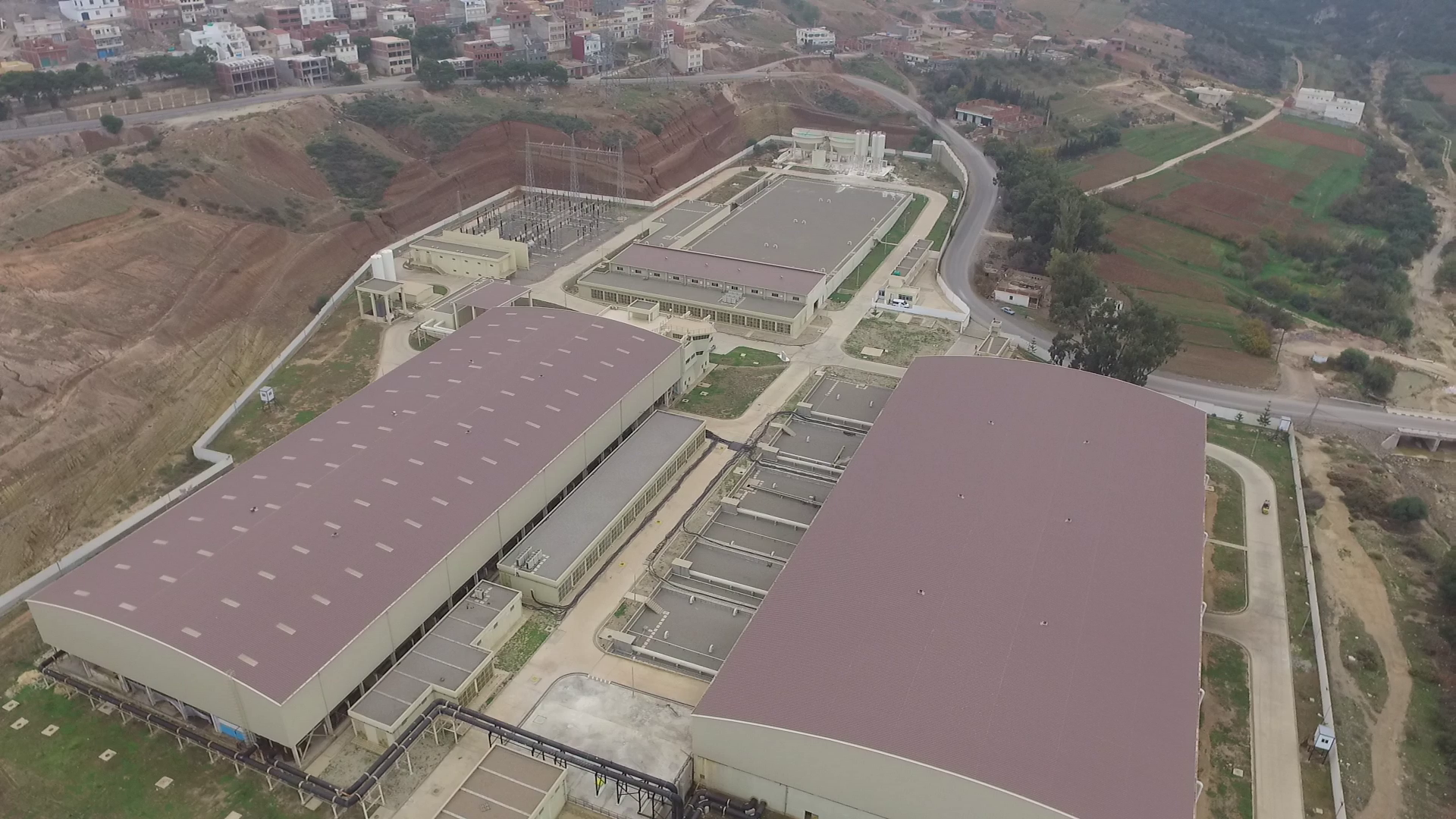 overview using drone of building power plant training